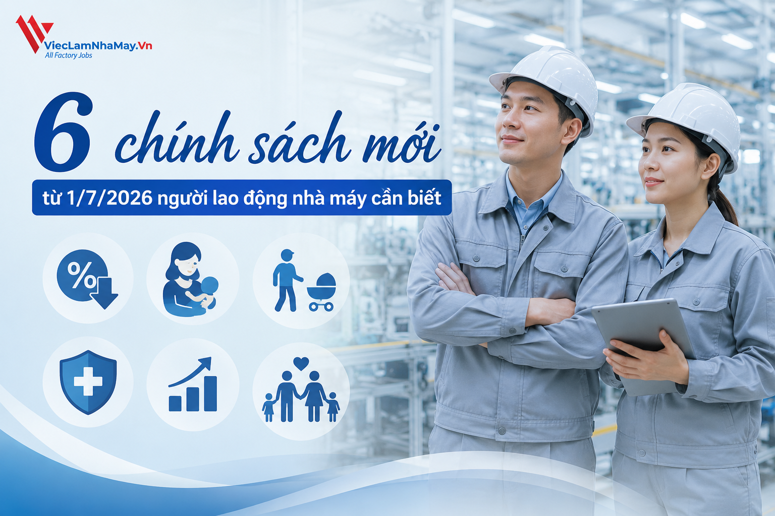 6 chính sách mới từ 1/7/2026 người lao động nhà máy cần biết