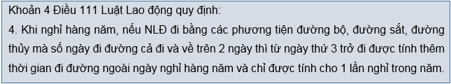 cách tính ngày đi đường khi nghỉ phép năm