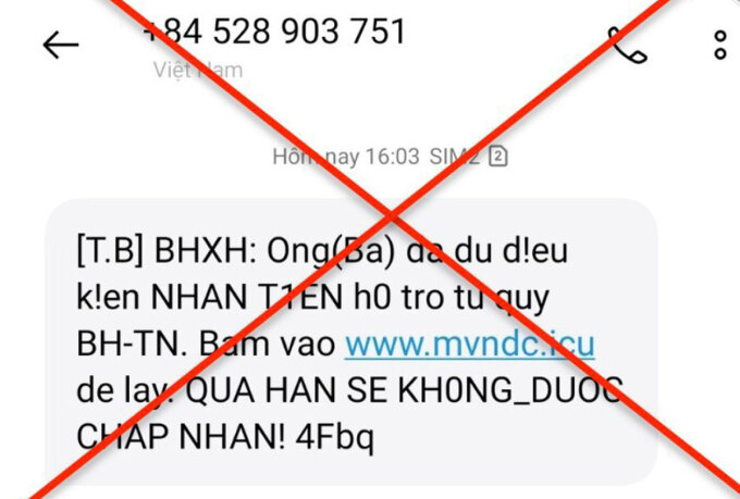 cảnh báo mất tiền vì tin nhắn giả hỗ trợ BHTN cho NLĐ