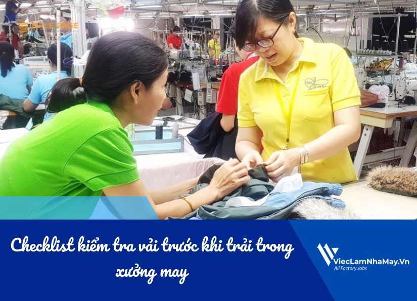 checklist kiểm tra vải trước khi trải trong xưởng may