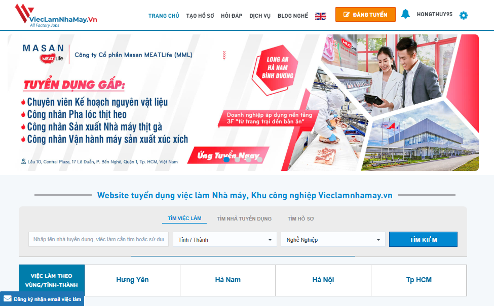 danh sách các công ty tuyển gấp - lương cao trên toàn quốc