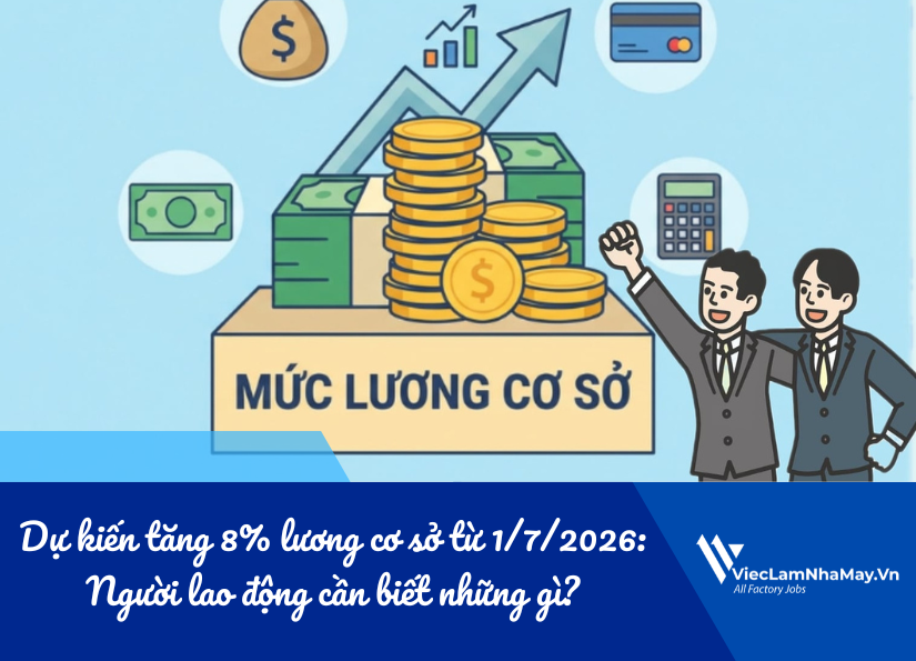 dự kiến tăng 8% lương cơ sở từ 1/7/2026