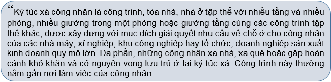 tiêu chuẩn ký túc xá công nhân