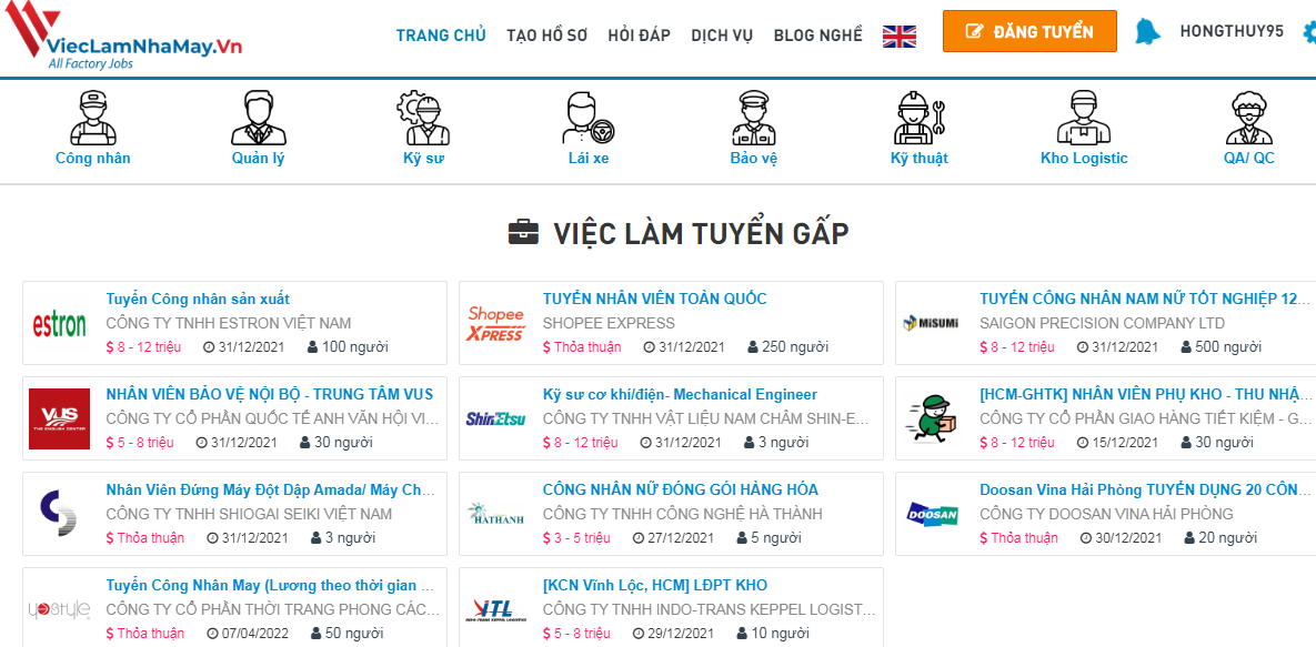 tìm việc nhà máy, khu công nghiệp hậu covid ở đâu