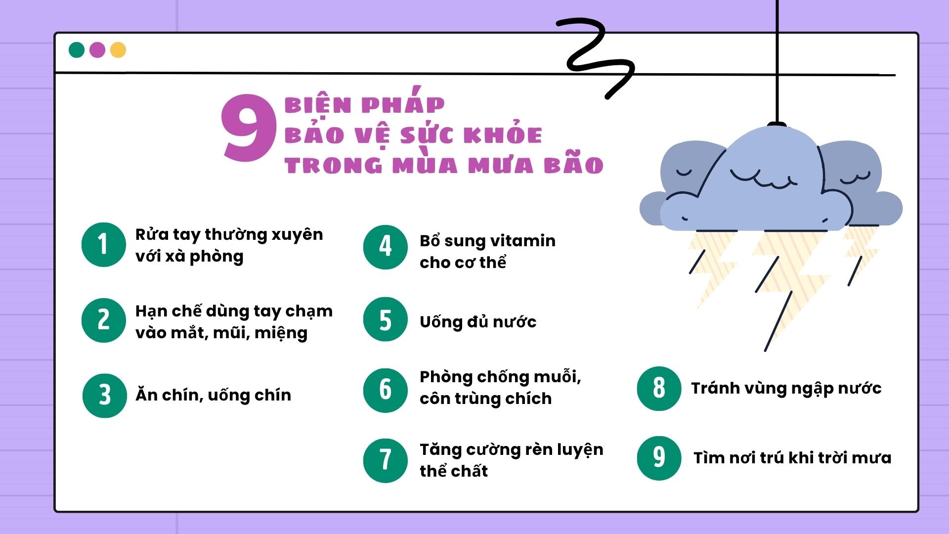 tip ăn uống và chăm sóc sức khoẻ mùa mưa bão