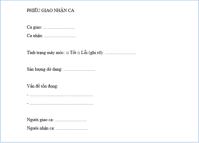 top 9 biểu mẫu cho công nhân sản xuất