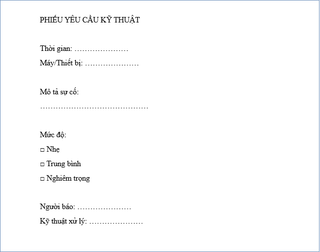 top 9 biểu mẫu cho công nhân sản xuất