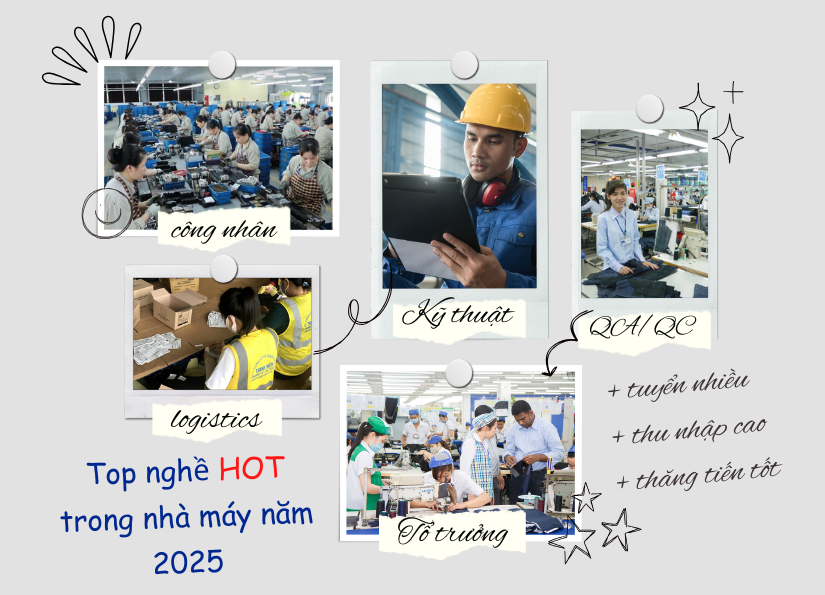 top nghề hot trong nhà máy năm 2025