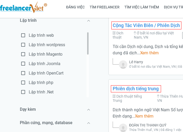 website tìm việc phiên dịch uy tín nhất hiện nay