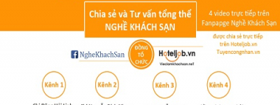 Cùng lúc 4 kênh video trực tiếp Tư vấn, Chia sẻ tổng thể về Nghề Khách sạn