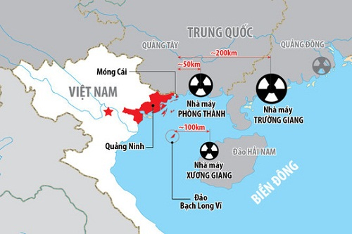 Lo ngại 3 nhà máy điện hạt nhân Trung Quốc gần biên giới Việt Nam