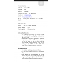 cover CV: Đỗ Duy Trọng