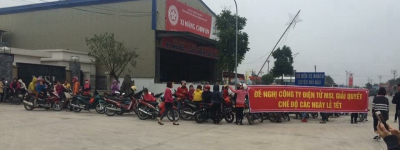 Nhiều công nhân ngừng việc đòi Doanh nghiệp công khai mức thưởng Tết
