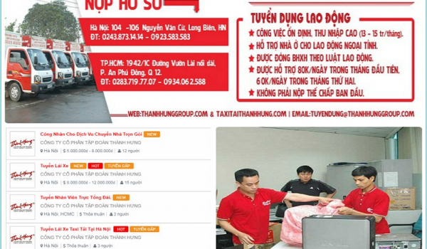 Thành Hưng tuyển dụng nhiều vị trí – thu nhập hấp dẫn 13 – 15 triệu đồng/ tháng