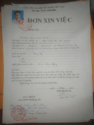 cover CV: Đống Minh Tuan