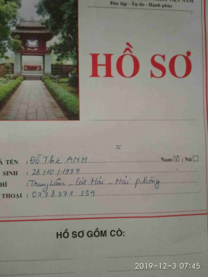 cover CV: Đỗ Thế Anh