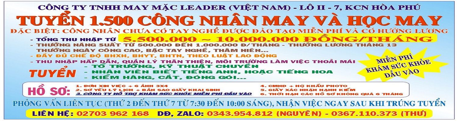 Công ty TNHH May Mặc Leader (Việt Nam)