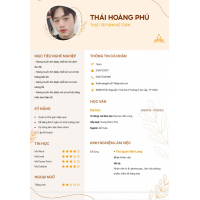 cover CV: Thái Hoàng Phú 