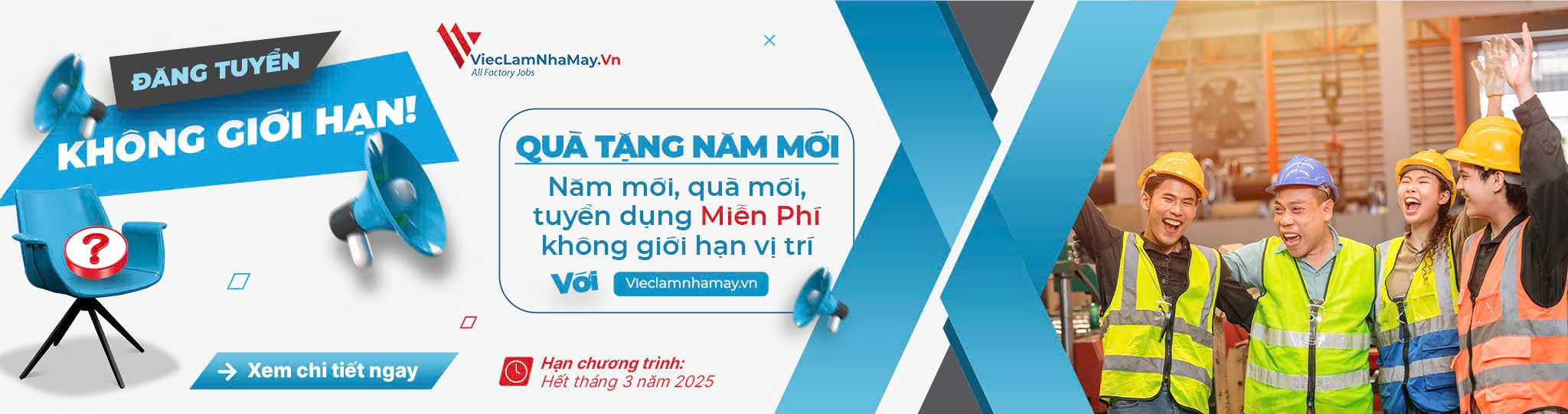 Quà xuân, miễn phí tuyển dụng với Vieclamnhamay.vn