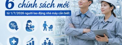 6 chính sách mới từ 1/7/2026 người lao động nhà máy cần biết