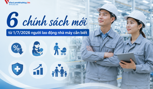 6 chính sách mới từ 1/7/2026 người lao động nhà máy cần biết