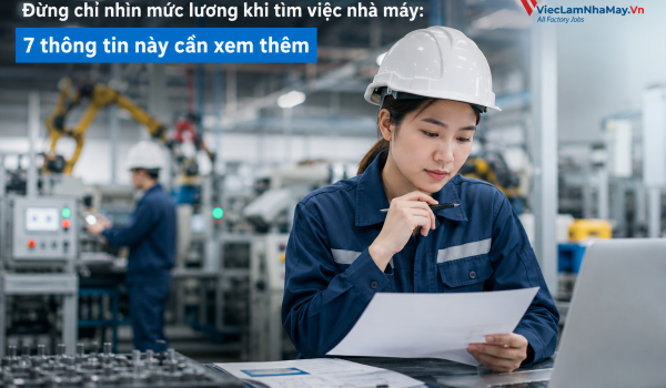 Đừng chỉ nhìn mức lương khi tìm việc nhà máy: 7 thông tin này cần xem thêm